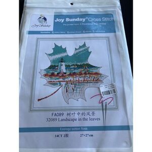 JOY SUNDAY STAMPED 14CT CROSS Stitch Landscape In The Leaves 32089